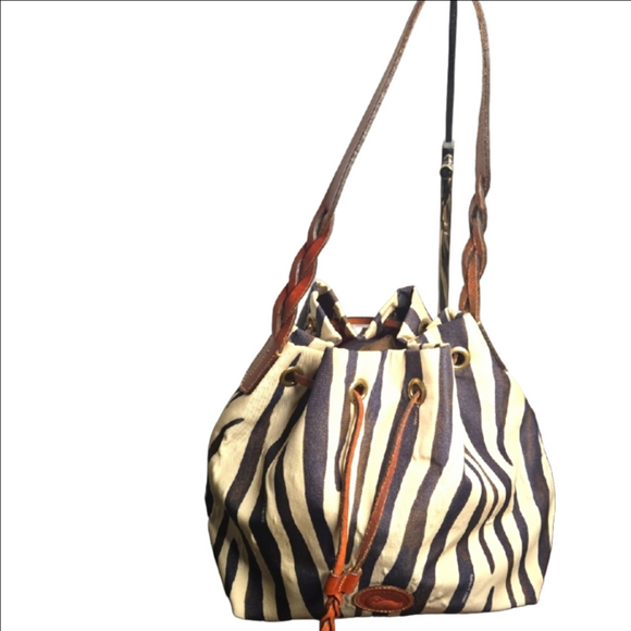 Dooney & Bourke Handbags - Dooney & Bourke Vtg‎ Zebra Print Drawstring Bag